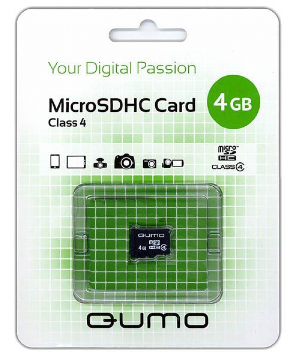 Карта памяти MicroSD  4GB  Qumo Class 4 без адаптера