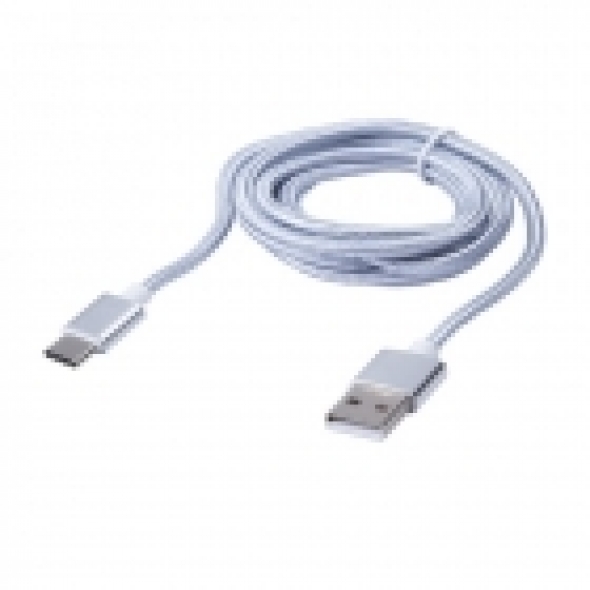 Дата - кабель BLAST BMC-416, для USB 3.1 Type-C, серебро, тканевая оплетка