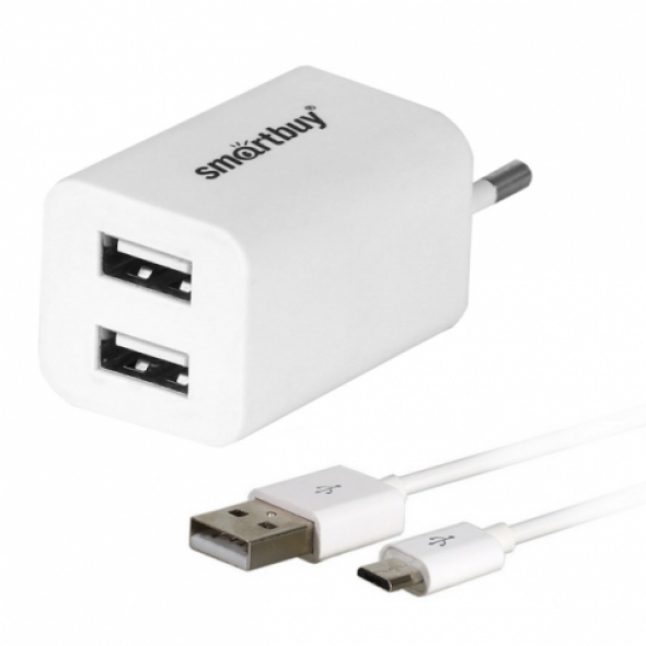 адаптер сетевой smartbuy Soft-touch 2.1 a 2 USB (6 мес гарантии)