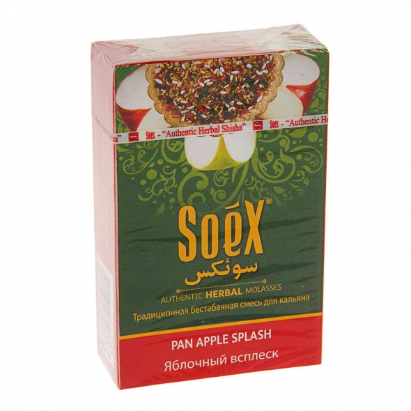 Безникотиновая смесь для кальяна Soex Яблочный всплеск 50гр (10шт в блк)