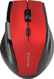 Мышь DEFENDER Accura MM-365, красная, беспроводная, 6 кнопок, 800-1600 dpi,
