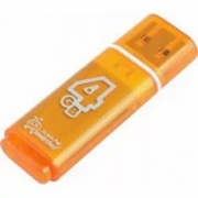 Флеш-накопитель USB  4GB  Smart Buy  Glossy  оранжевый