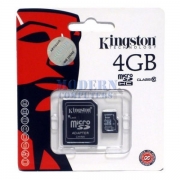 карта памяти microsd 4 gb kingston class 10+sd адаптер