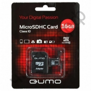 карта памяти microsd 16 gb Qumo class10 + sd адаптер