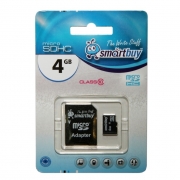 Micro sd карта 4 gb Smart Buy Class 10 + sd адаптер