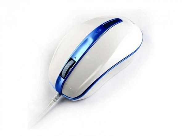 Мышь проводная E-BLUE S-brigo-S, белый/синий
