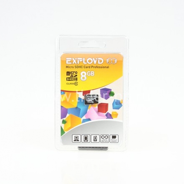 Карта памяти MicroSD  8GB  Exployd Class 10 без адаптера