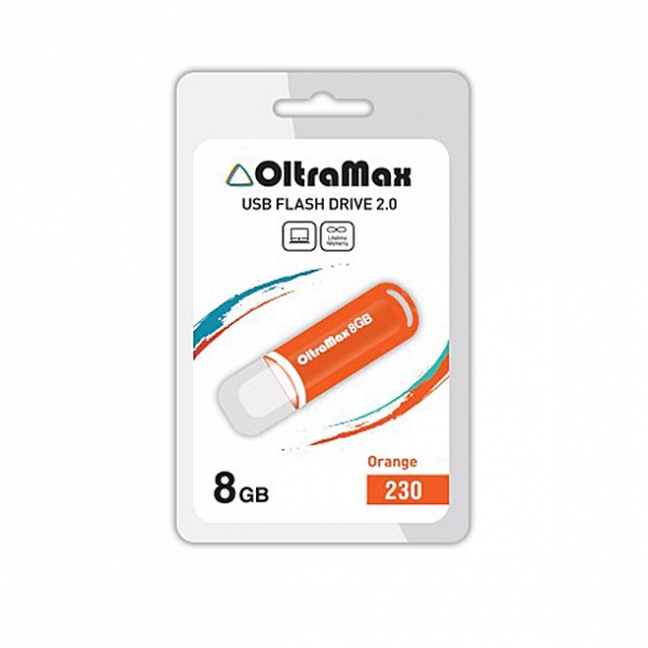 Флеш-накопитель USB  8GB  OltraMax  230  оранжевый