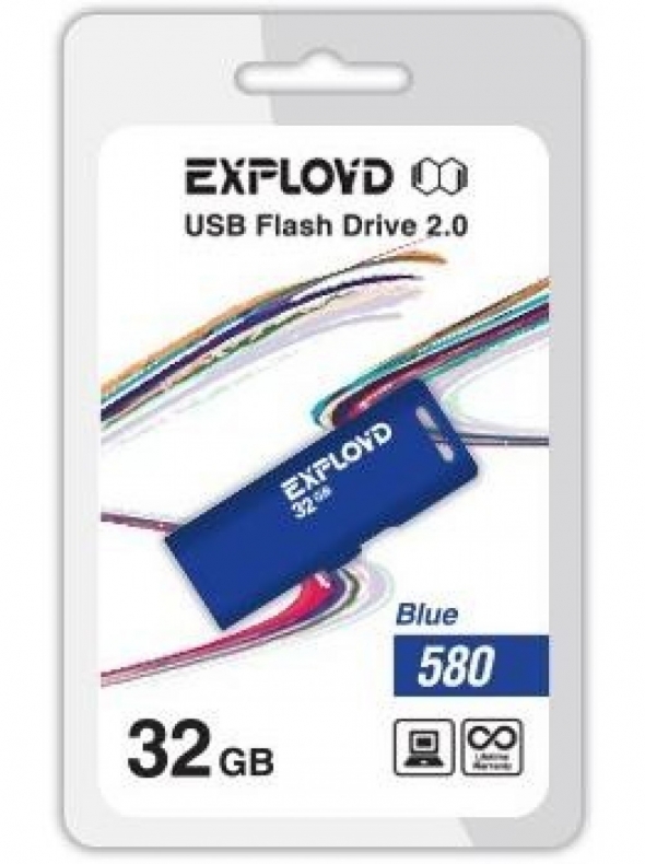 Флеш-накопитель USB  32GB  Exployd  580  синий