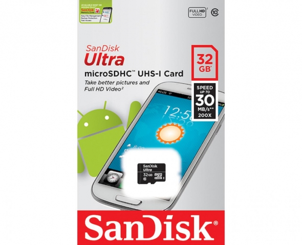 MicroSD 32GB SanDisk class 10  без адаптера