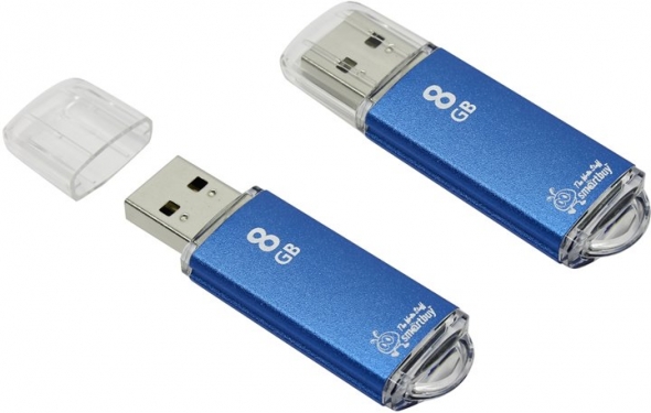 Флеш-накопитель USB  8 gb Smart Buy V-Cut, синий