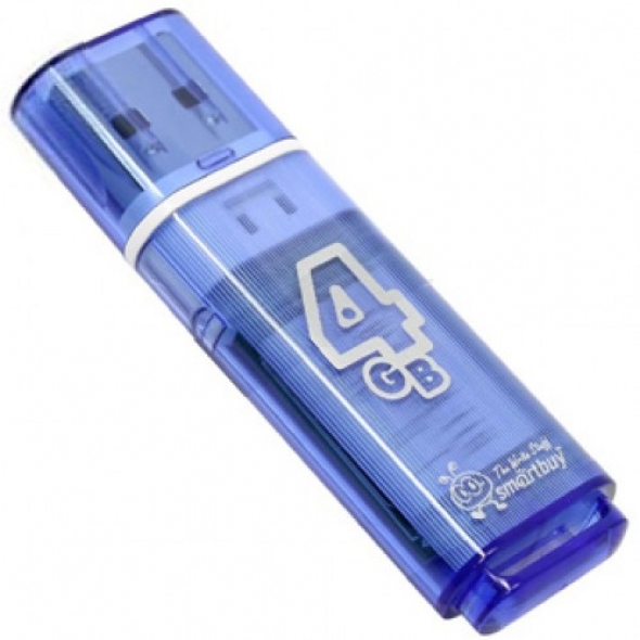 Флеш-накопитель USB  4GB  Smart Buy  Glossy  синий