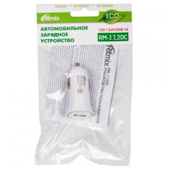 Автомобильный адаптер RITMIX RM-112DC, белый