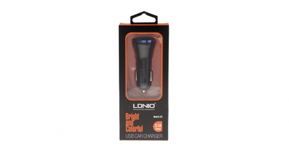 USB зарядник ldnio dual usb car charger 3.1 A черный