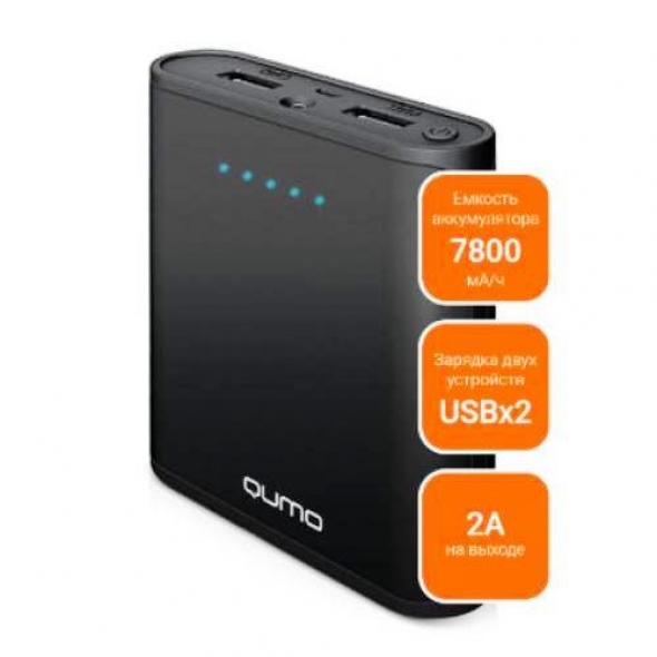 резервная батарея  power bank  QUMO 7800 mah