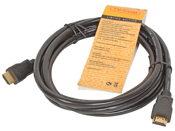 Кабель цифровой TV-COM HDMI19M to HDMI19M, V1.4 (ETHERNET+3D), 5 м.