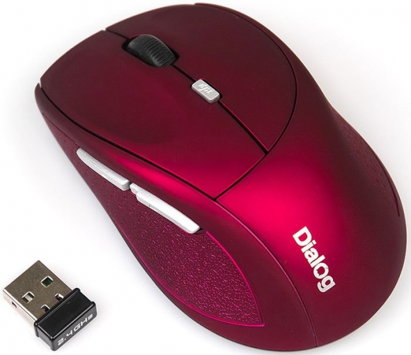 Мышь беспроводная  DIALOG MROK-18U, красная