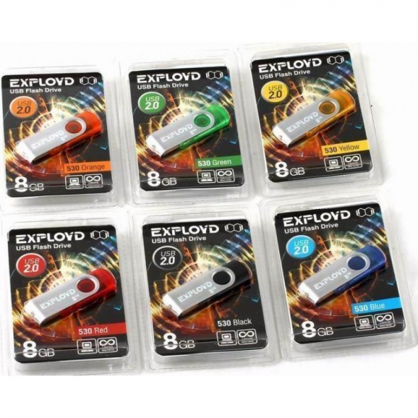 Флеш-накопитель USB  8GB  Exployd 530 чёрный