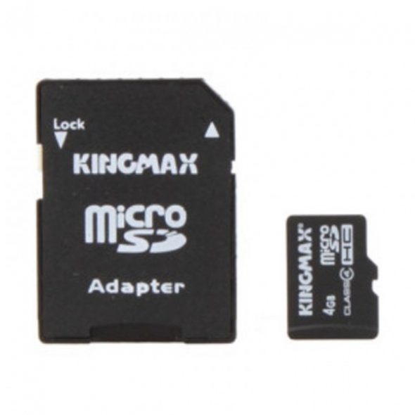 карта памяти microsd 4 gb kingmax class 10+sd адаптер