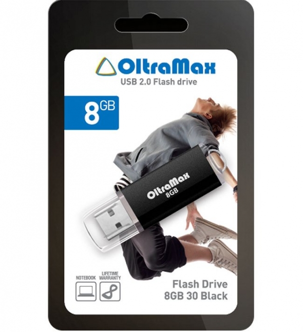 Флеш-накопитель USB 8 gb OltraMax 30 черный