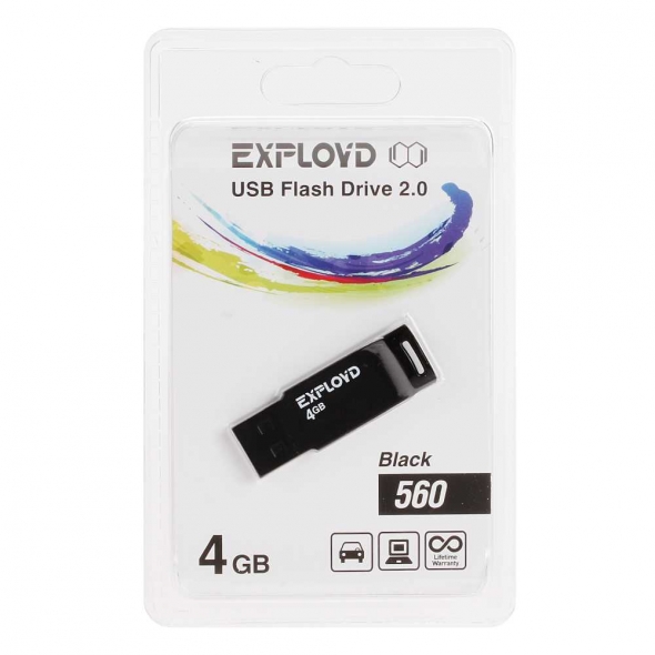 Флеш-накопитель USB  4GB  Exployd  570  чёрный