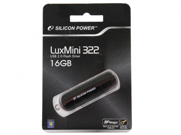 Флеш-накопитель USB 16 gb Silicon Power LuxMini 322 чёрный