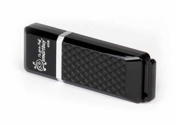 Флеш-накопитель USB  4GB  Smart Buy  Quartz  чёрный