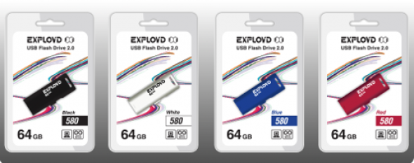 Флеш-накопитель USB  64GB  Exployd  580  белый
