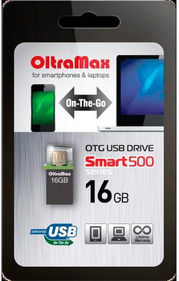 Флеш-накопитель USB 16 gb OltraMax 500 smart графитовый