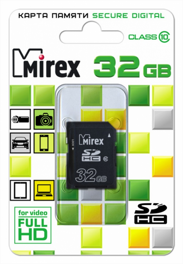 карта памяти SDHC 32gb Mirex class 10