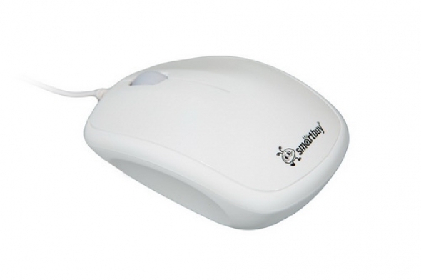 Мышь проводная Smart Buy 313, белая, USB.