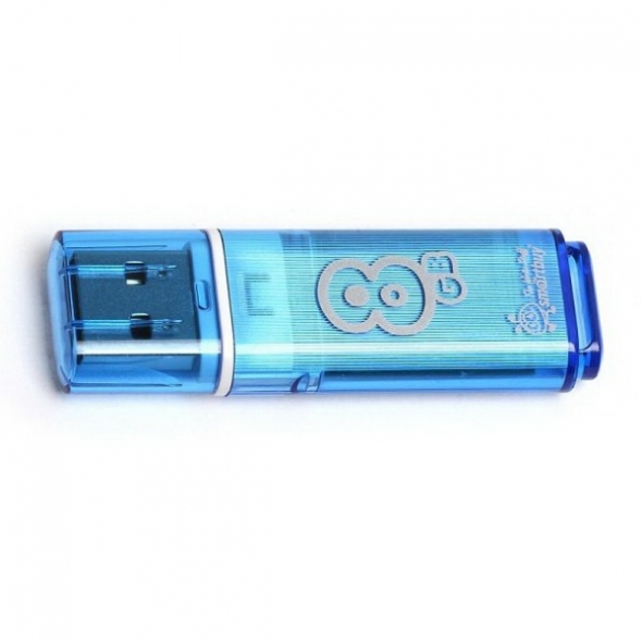 Флеш-накопитель USB  8GB  Smart Buy  Glossy  синий