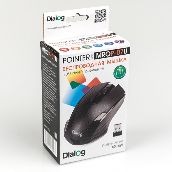 Мышь беспроводная DIALOG Pointer MROP-07U, черная