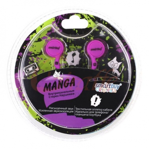Наушники Smartbuy SBE-1030 Manga, фиолетовые