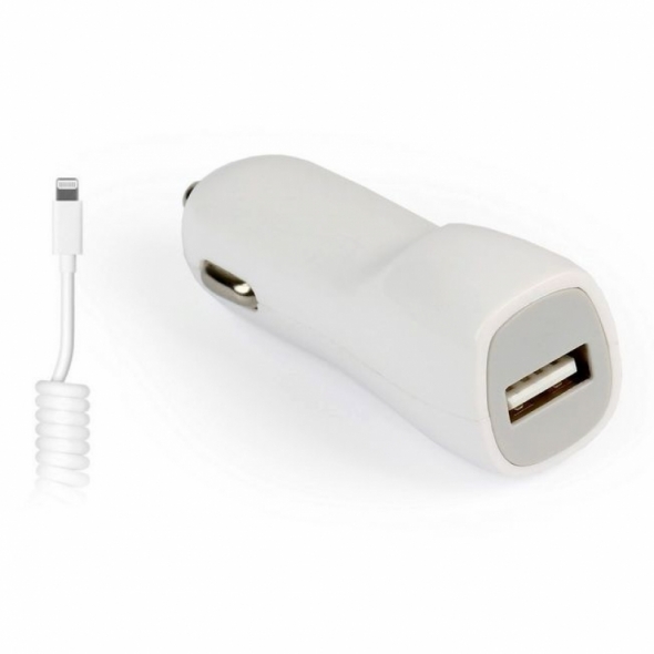 Автомобильный адаптер SMARTBUY NOVA MKII, белое, 2,1 А, USB