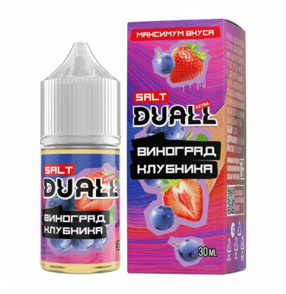 жидкость для электронных сигарет Duall 30 ml hard  виноград клубника