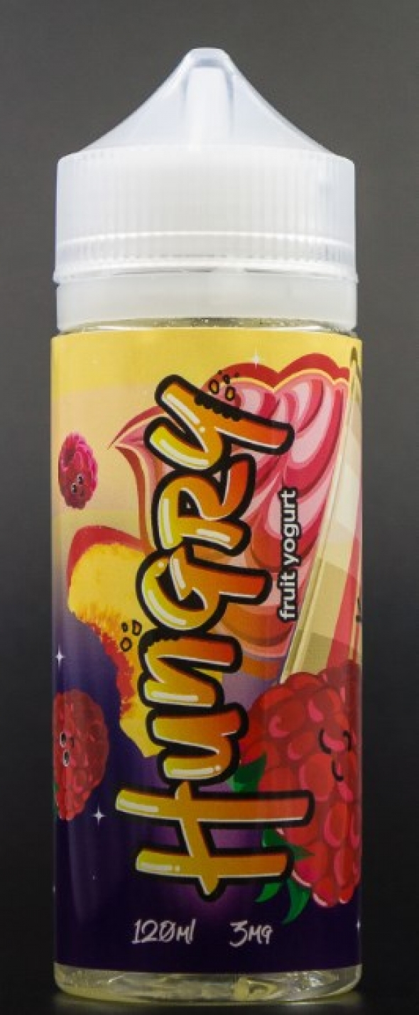 жидкость для электронных сигарет Hungry(хангри) — Hungry — Fruit Yogurt 100ml  Греческий йогурт с малиной и кусочками нектарина