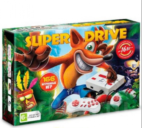 Игровая приставка sega super Crash 166 в 1  ( сега супер драйв краш )