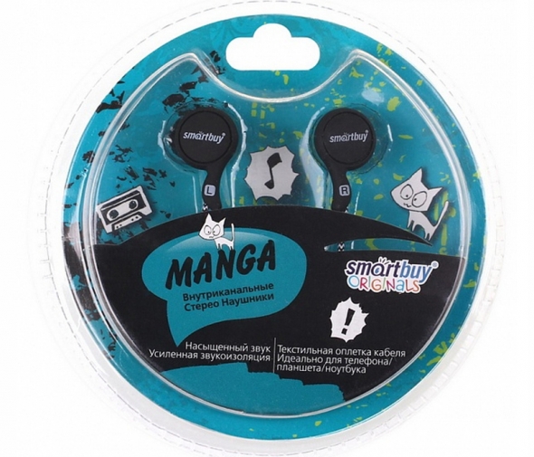 Наушники Smartbuy SBE-1010 Manga, чёрные