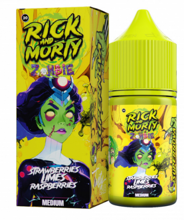 жидкость для электронных сигарет  Rick and Morty Salt Zombie Клубника Лайм Малина 30мл 20 Medium