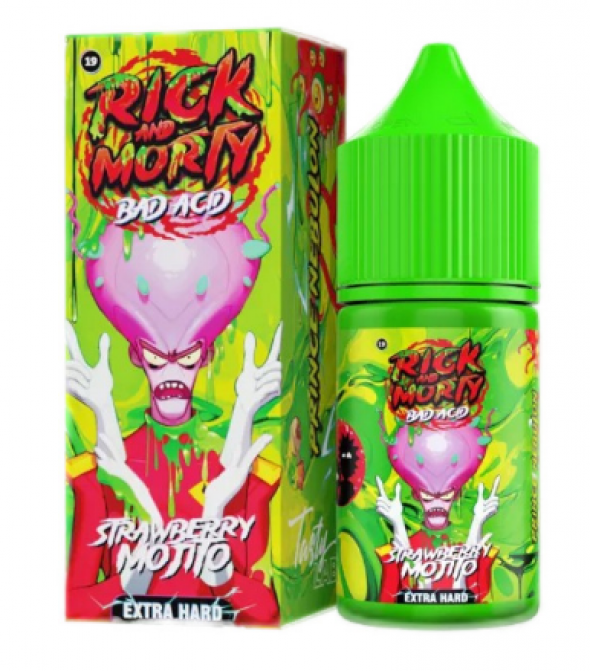 жидкость для электронных сигарет salt Rick and Morty BAD ACID 30 мл Strawberry Mojito - Мохито клубника кислинка hard