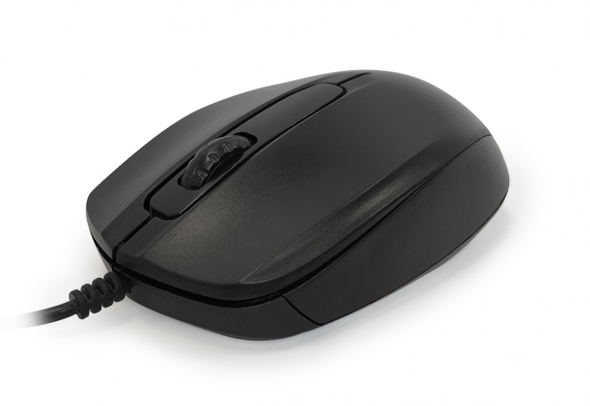 Мышь CBR CM-117, черная, оптика, 1200dpi, провод 1,15 м, USB