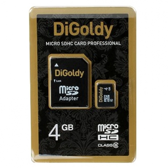 Карта памяти microSD + адаптер DiGoldy 4 GB