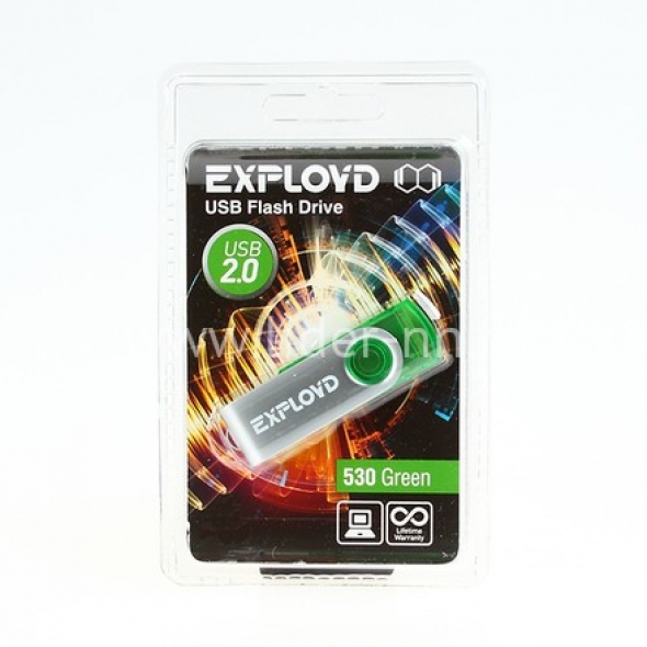Флеш-накопитель USB  4GB  Exployd  530  зелёный