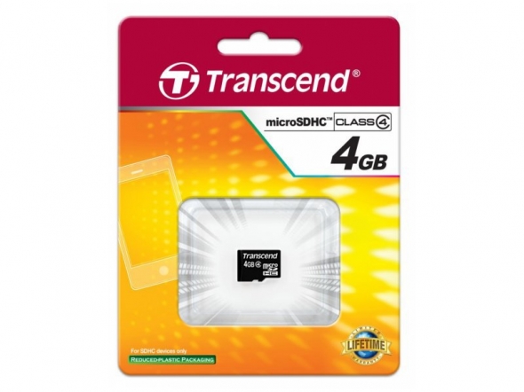 карта памяти microsd 4 gb transcend class 10, без адаптерa