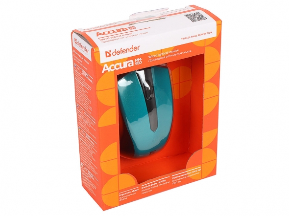 Мышь DEFENDER  Accura MM-950, зеленый, USB, проводная