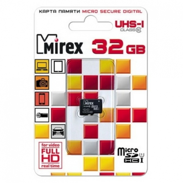 карта памяти microsd 32 gb Mirex class 10 без адаптера