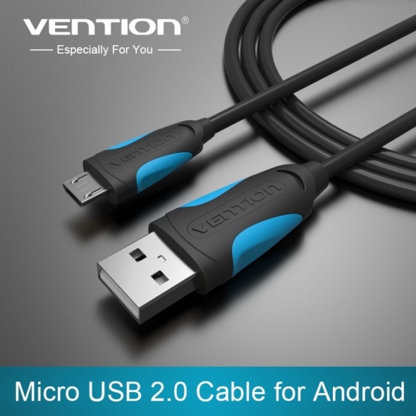 кабель USB-micro , 1 м. провод лапша VENTION (чёрный)