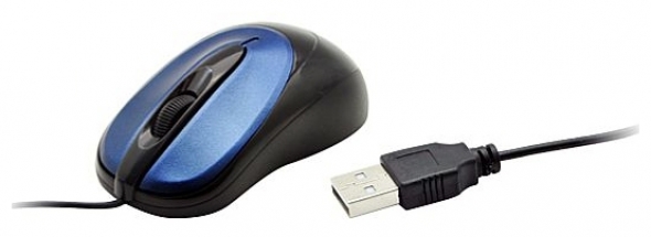 Мышь проводная OXION OMS002BL, синяя