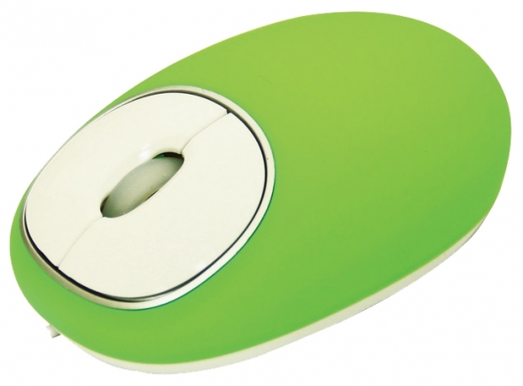 Мышь проводная RITMIX ROM-340 Antistress, зелёная, USB.